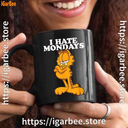 3 hate mondays garfield black mug 15oz
