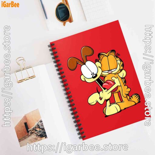 3 ripple junction garfield odie hugging red notebook