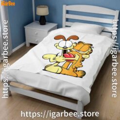3 ripple junction garfield odie hugging white blanket
