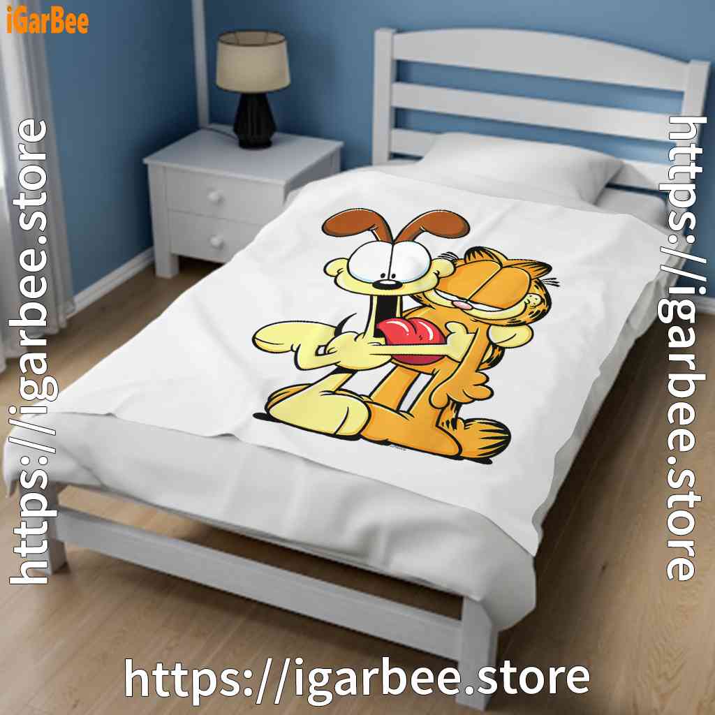 ripple junction garfield odie hugging white blanket ripple junction garfield odie hugging white blanket
