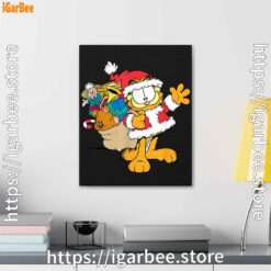 3 ripple junction garfield santa with gifts black canvas