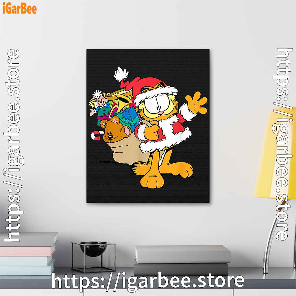 ripple junction garfield santa with gifts black canvas ripple junction garfield santa with gifts black canvas