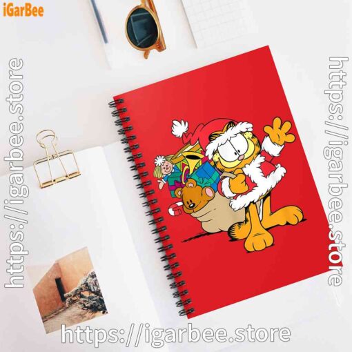 3 ripple junction garfield santa with gifts red notebook