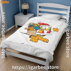 3 ripple junction garfield santa with gifts white blanket