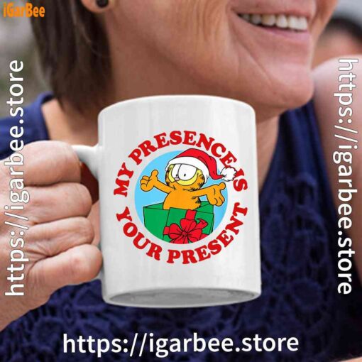 4 garfield christmas my presence is your present white coffee mug 11oz