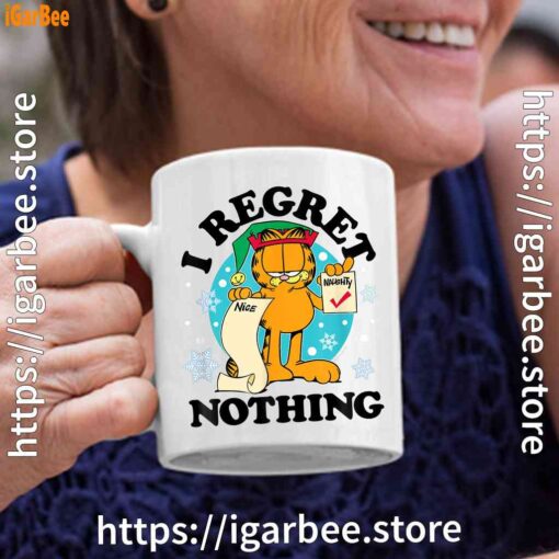 4 garfield christmas naughty list regret nothing white coffee mug 11oz