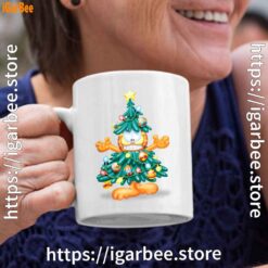 4 garfield christmas tree white coffee mug 11oz