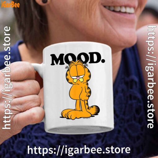4 garfield mood too tired to care white coffee mug 11oz