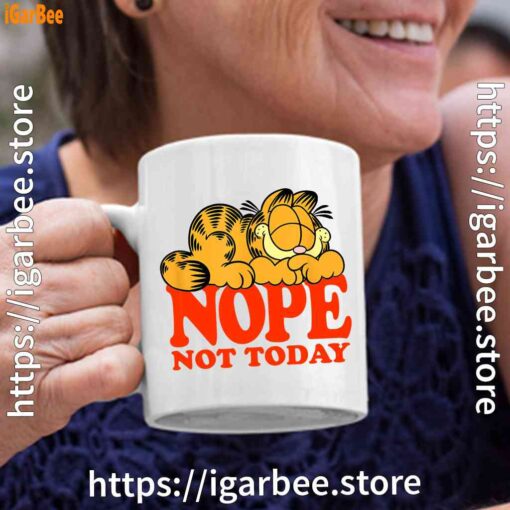 4 garfield nope not today lazy cat white coffee mug 11oz