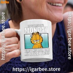 4 garfield of course its monday friday face white coffee mug 11oz