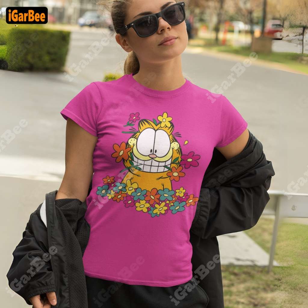 Pink Tee Garfield Shirt For Women Garfield women's t shirt