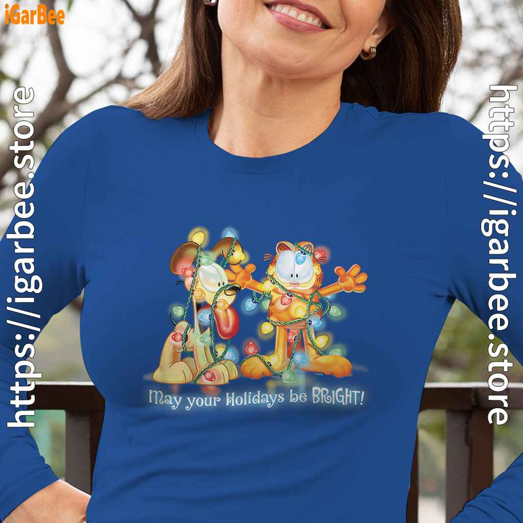 christmas garfield bright holidays blue long sleeve with women christmas garfield bright holidays blue long sleeve with women