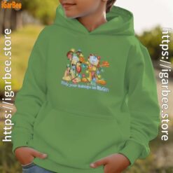 christmas garfield bright holidays green hoodie for boys