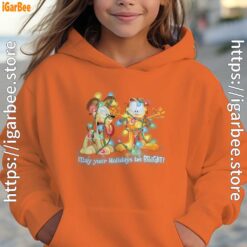 christmas garfield bright holidays orange hoodies for girl