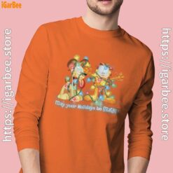 christmas garfield bright holidays orange long sleeve for men