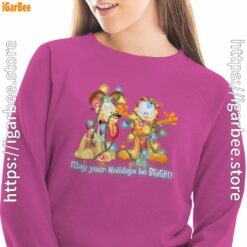 christmas garfield bright holidays pink women sweatshirt