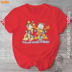 christmas garfield bright holidays red shirt