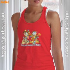 christmas garfield bright holidays tank top red with women