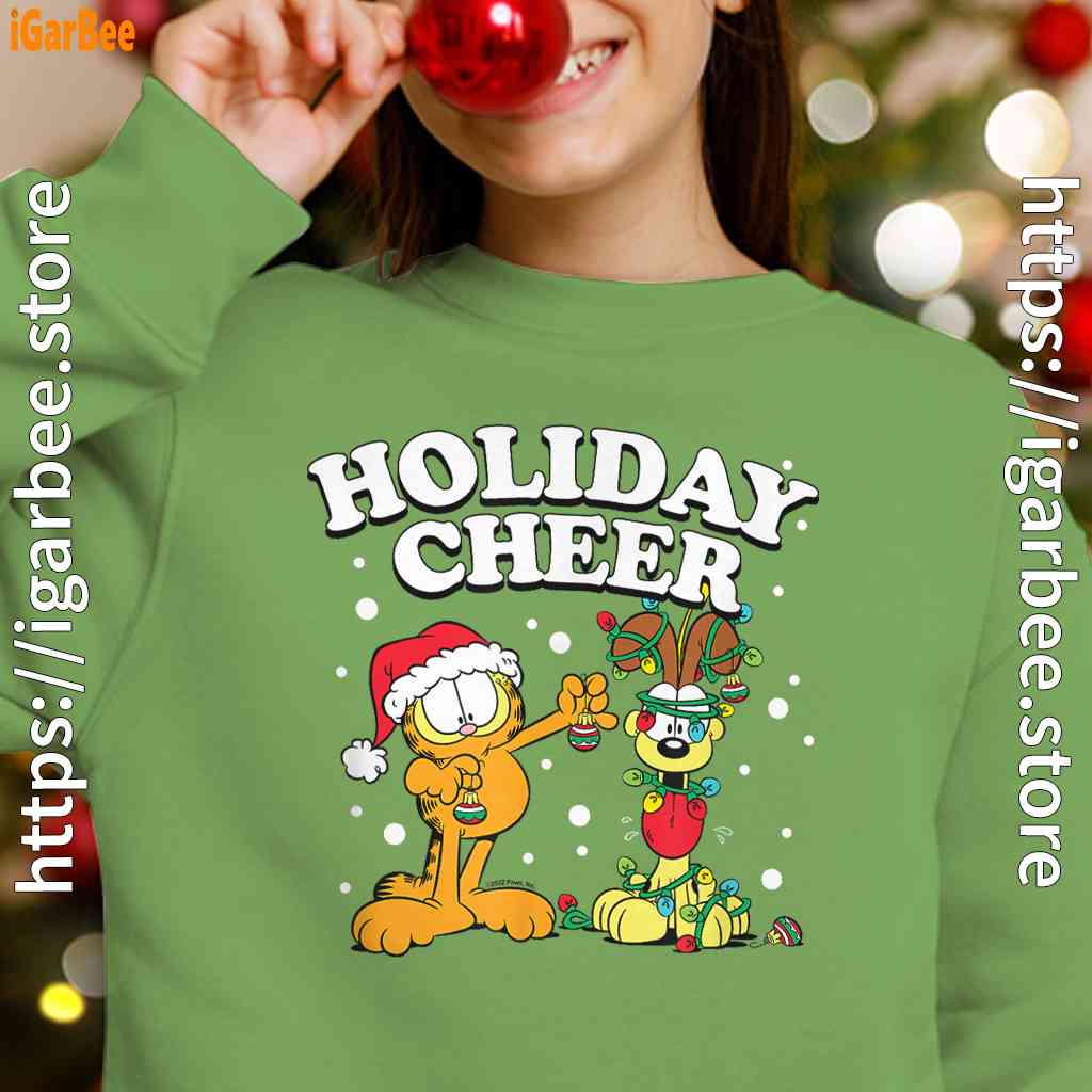 christmas garfield holiday cheer odie green girl sweatshirt christmas garfield holiday cheer odie green girl sweatshirt