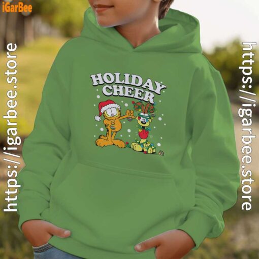 christmas garfield holiday cheer odie green hoodie for boys