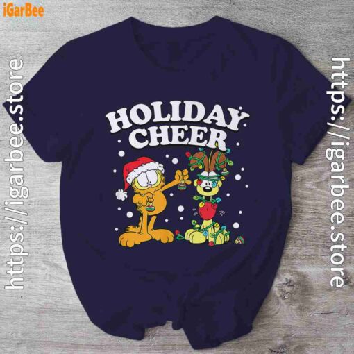 christmas garfield holiday cheer odie navy shirt