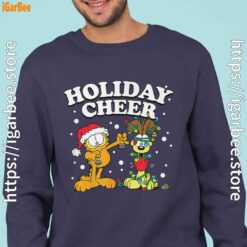 christmas garfield holiday cheer odie navy sweatshirts for men