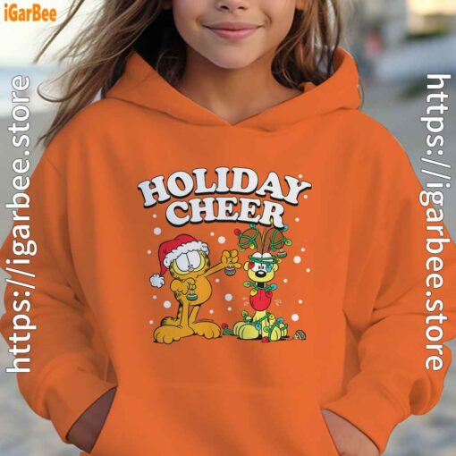 christmas garfield holiday cheer odie orange hoodies for girl