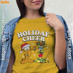 christmas garfield holiday cheer odie women yellow shirt