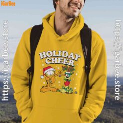 christmas garfield holiday cheer odie yellow men hoodie
