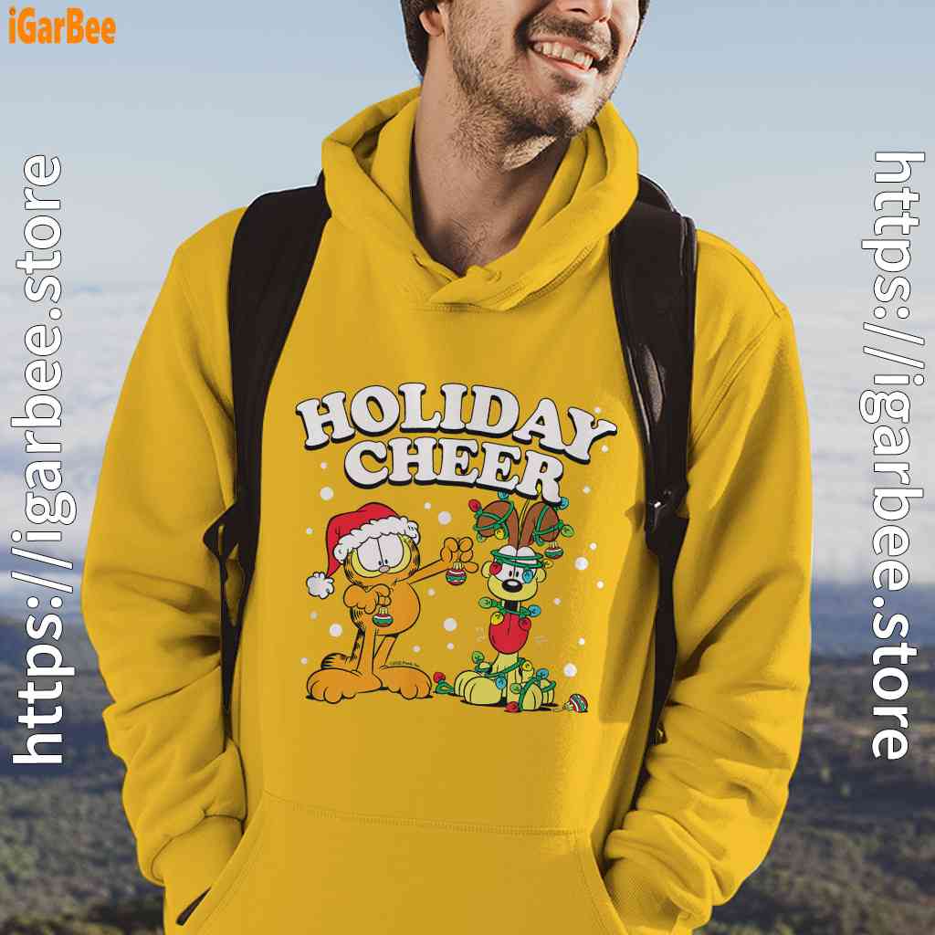 christmas garfield holiday cheer odie yellow men hoodie christmas garfield holiday cheer odie yellow men hoodie