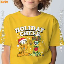 christmas garfield holiday cheer odie yellow t shirt for kid boy
