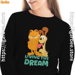 garfield and odie living the dream black women sweatshirts