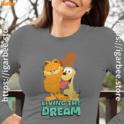 garfield and odie living the dream gray women long sleeve