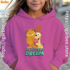 garfield and odie living the dream kids girl pink hoodies