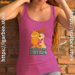 garfield and odie living the dream women's pink tank top