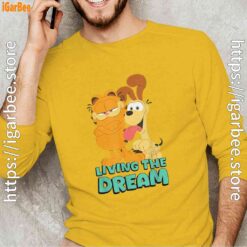 garfield and odie living the dream yellow long sleeve man