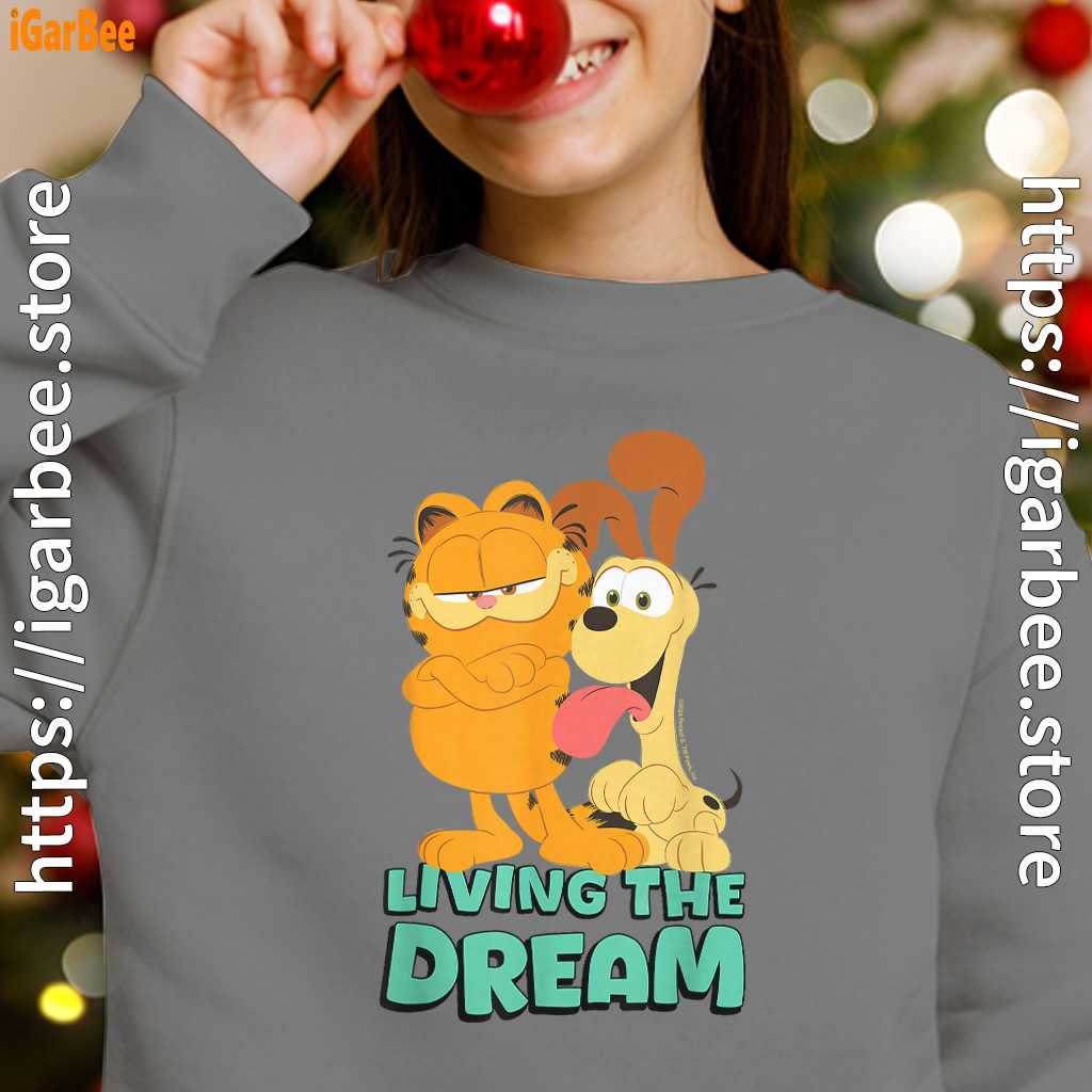 garfield and odie living the dream youth girl with gray sweatshirt garfield and odie living the dream youth girl with gray sweatshirt
