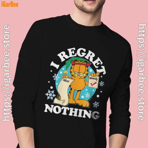 garfield christmas naughty list regret nothing black men long sleeve