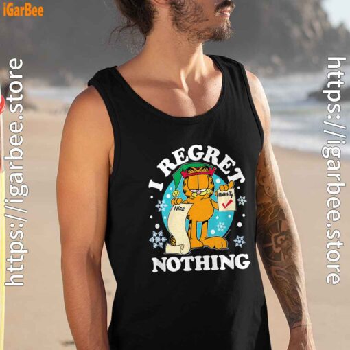 garfield christmas naughty list regret nothing black men tank top