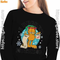 garfield christmas naughty list regret nothing black women sweatshirts