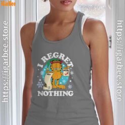 garfield christmas naughty list regret nothing gray tank top for women