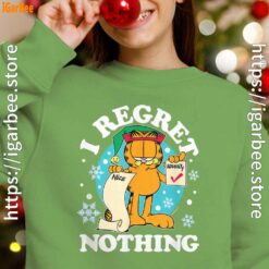 garfield christmas naughty list regret nothing green girl sweatshirt