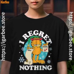 garfield christmas naughty list regret nothing kids girl black t shirt