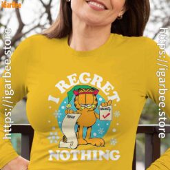 garfield christmas naughty list regret nothing long sleeve yellow women