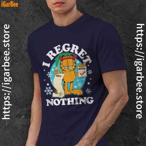 garfield christmas naughty list regret nothing navy men shirt