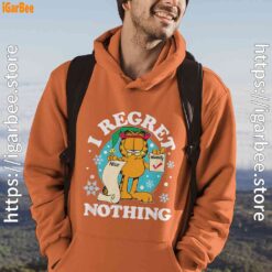 garfield christmas naughty list regret nothing orange men hoodie