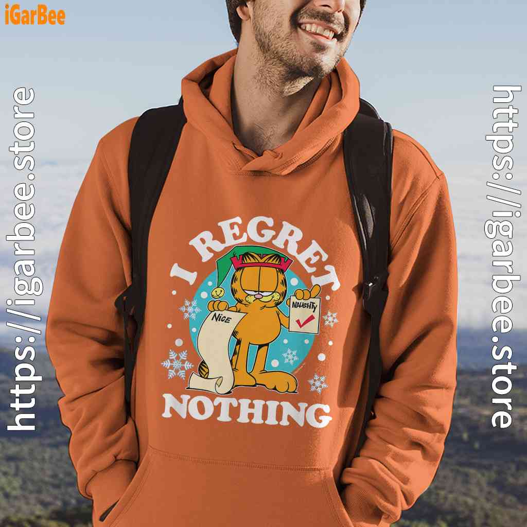 garfield christmas naughty list regret nothing orange men hoodie garfield christmas naughty list regret nothing orange men hoodie