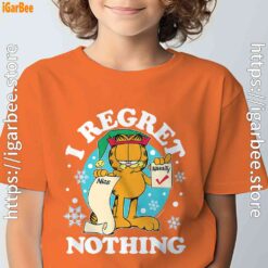 garfield christmas naughty list regret nothing orange tee kids boy