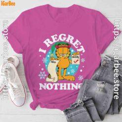 garfield christmas naughty list regret nothing pink tee shirt