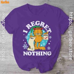 garfield christmas naughty list regret nothing purple shirt